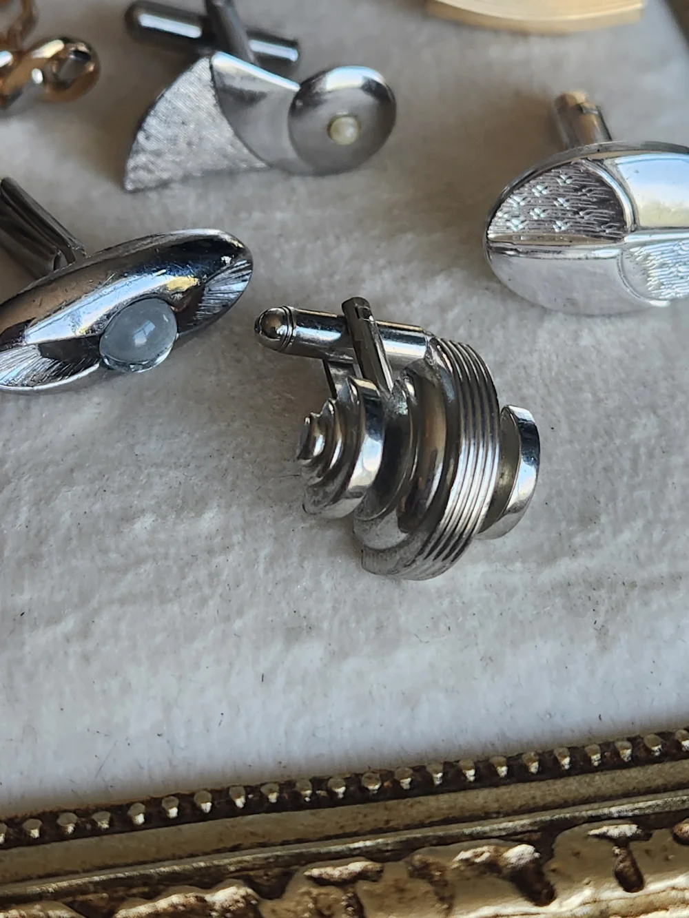 Estate Lot 9 VTG Single Art Deco Cuff Links MCM Craft Repair